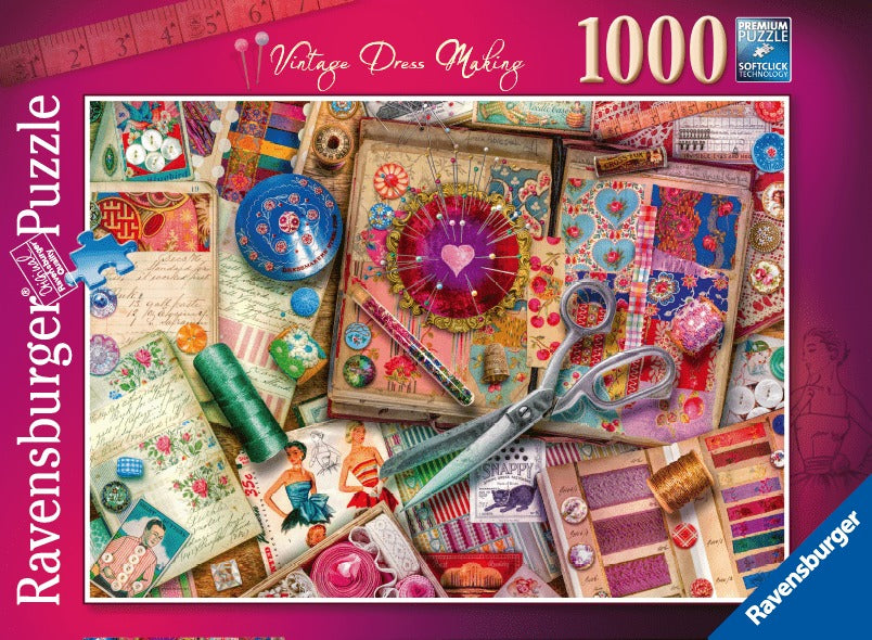 RAVENSBURGER JIGSAW PUZZLE 1000PC VINTAGE DRESSMAKING