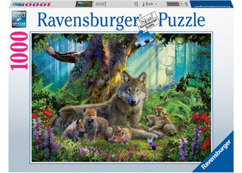 RAVENSBURGER JIGSAW PUZZLE 1000PC WOLVES IN THE FOREST