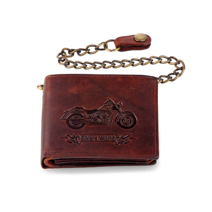 RUGGED HIDE BIKEY SAFARI MENS LEATHER WALLET BROWN