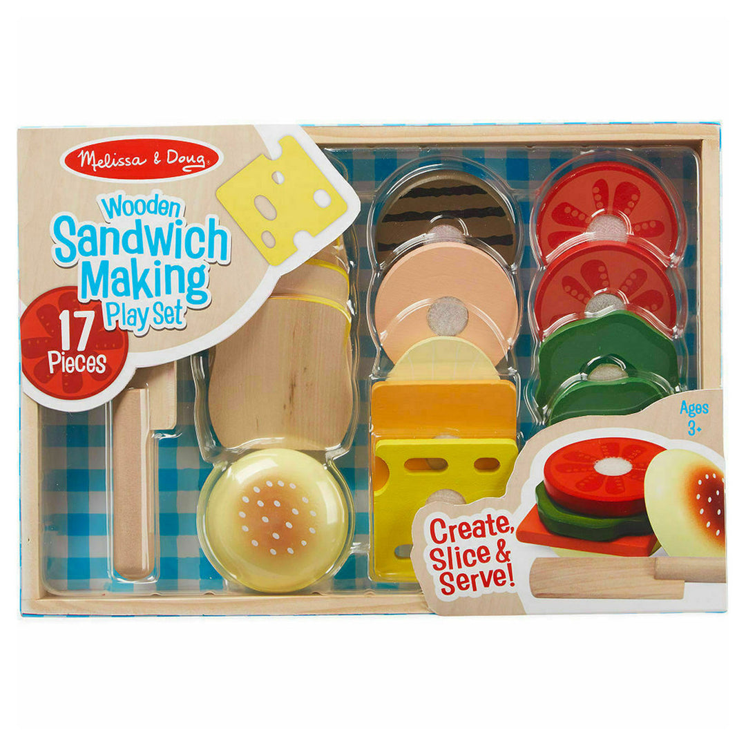 MELISSA & DOUG WOODEN SANDWHICH MAKING PLAYSET