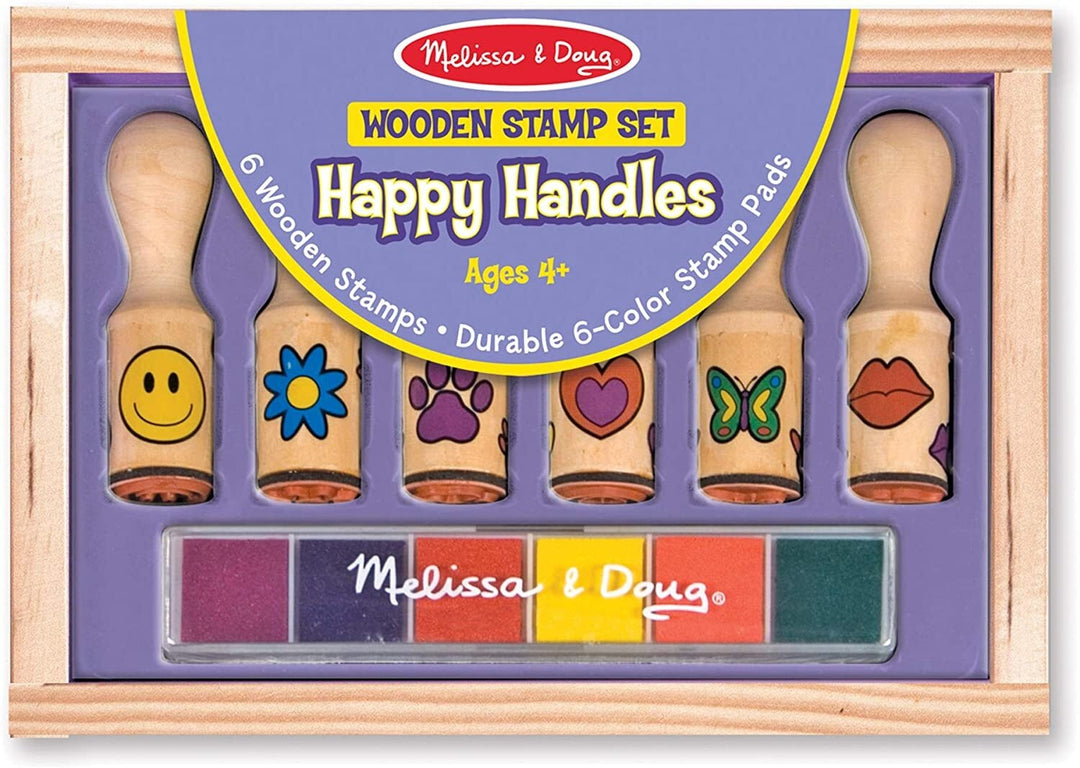 MELISSA & DOUG WOODEN STAMP SET HAPPY HANDLES