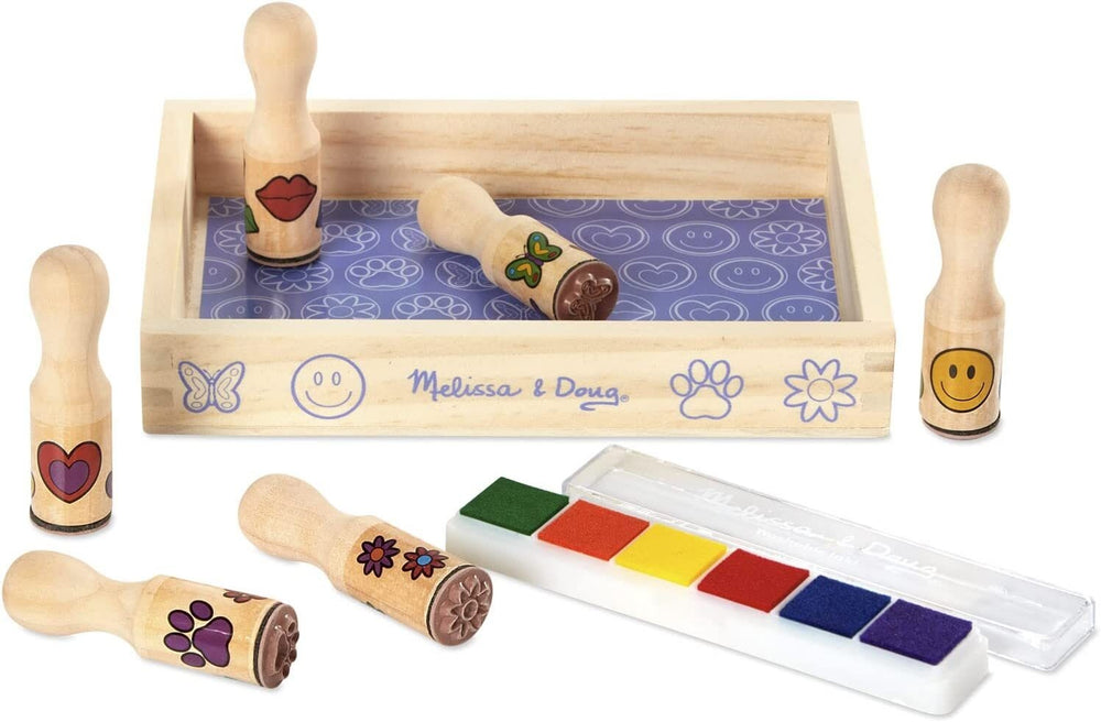 MELISSA & DOUG WOODEN STAMP SET HAPPY HANDLES