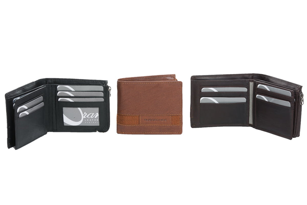 RUGGED HIDE QUITO MENS LEATHER WALLET BRANDY