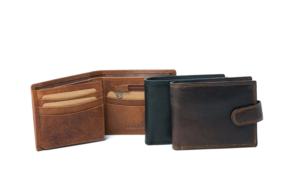 RUGGED HIDE LUCA MENS LEATHER WALLET BRANDY