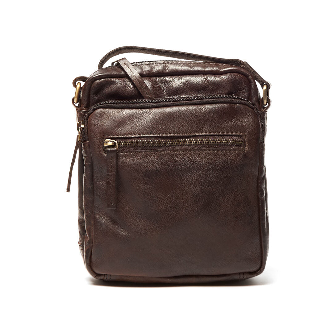 RUGGED HIDE HELSINKI MENS LEATHER BAG BROWN