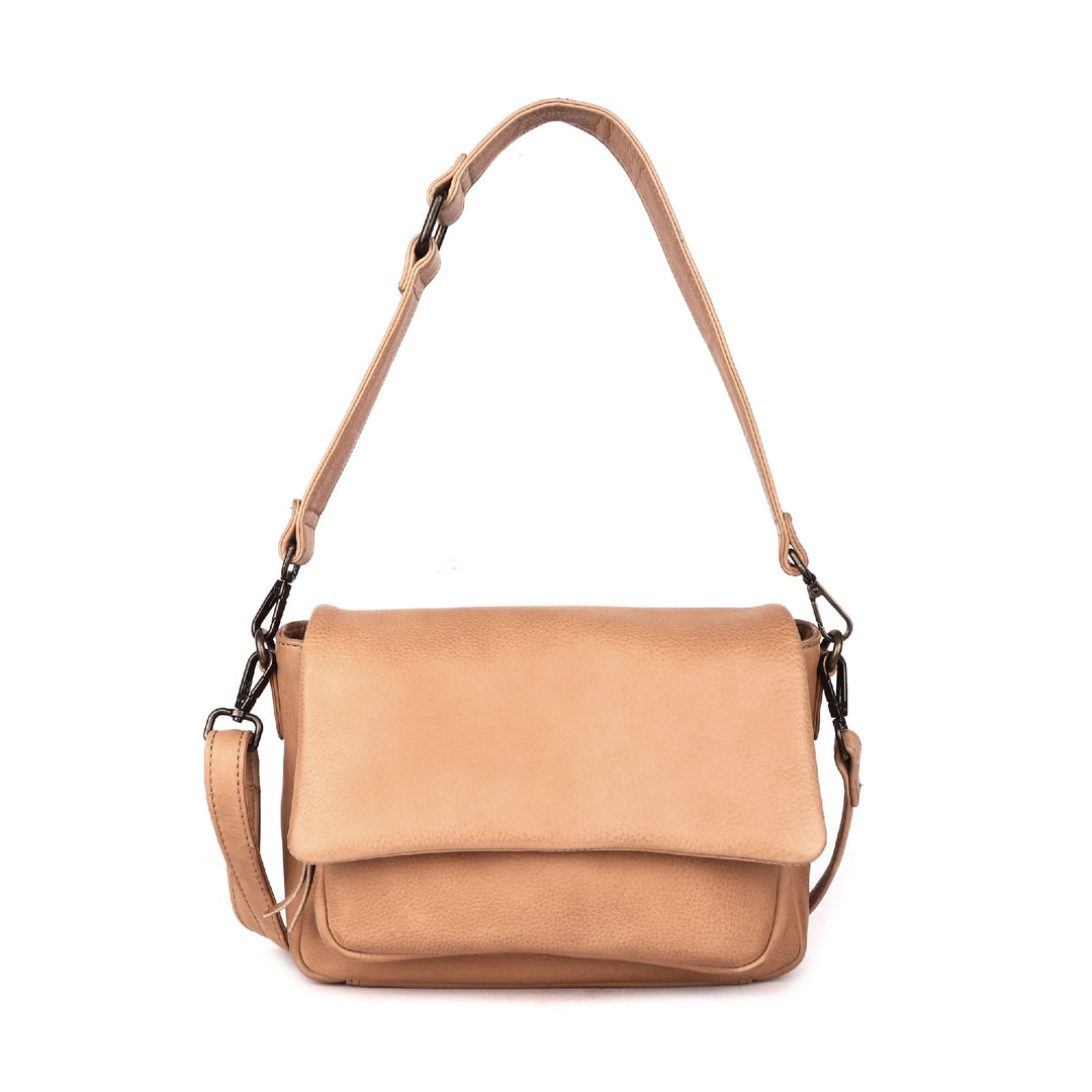 RUGGED HIDE LEIGH LADIES HANDBAG SAND