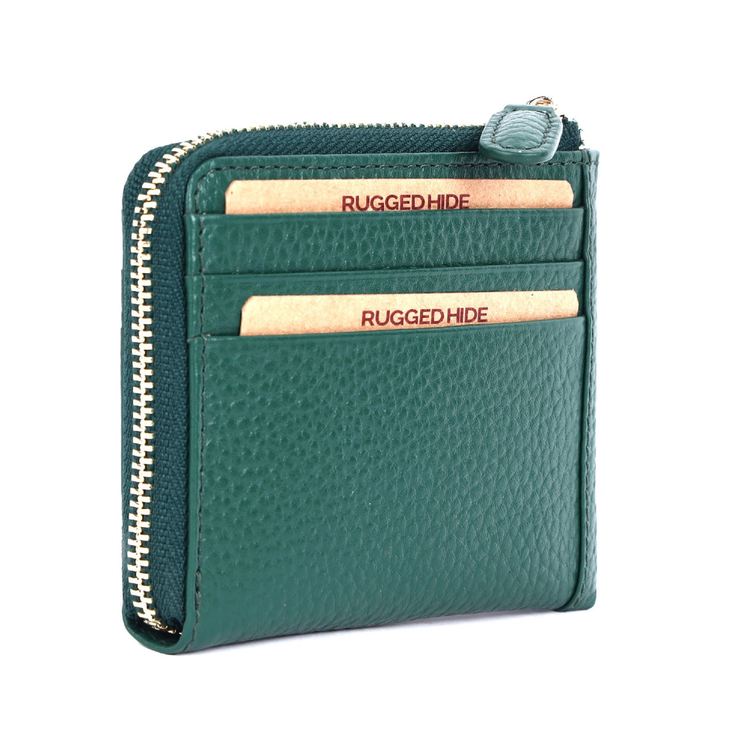 RUGGED HIDE AUGUSTA LADIES CARD PURSE GREEN