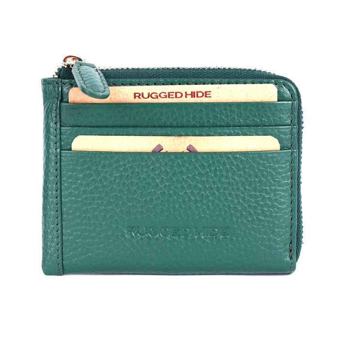 RUGGED HIDE AUGUSTA LADIES CARD PURSE GREEN