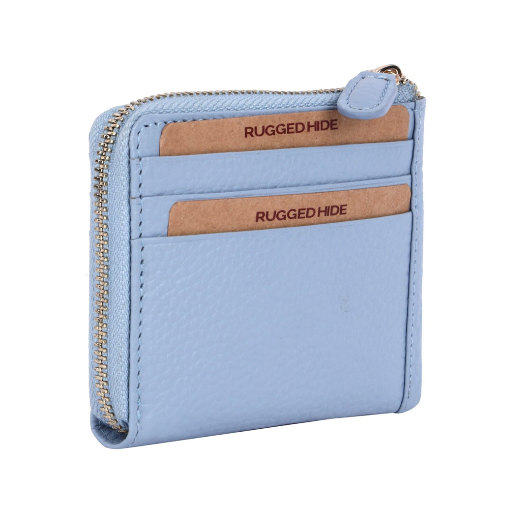 RUGGED HIDE AUGUSTA LADIES CARD PURSE POWDER BLUE