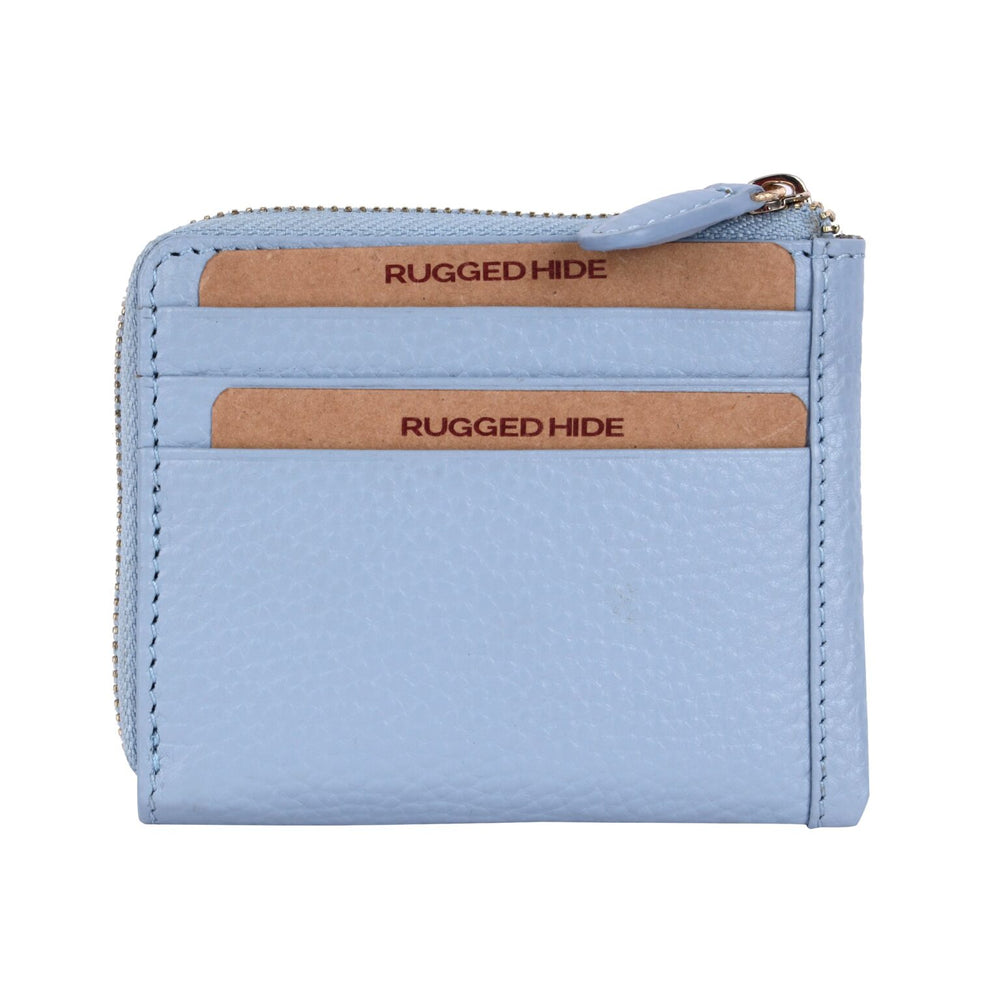 RUGGED HIDE AUGUSTA LADIES CARD PURSE POWDER BLUE