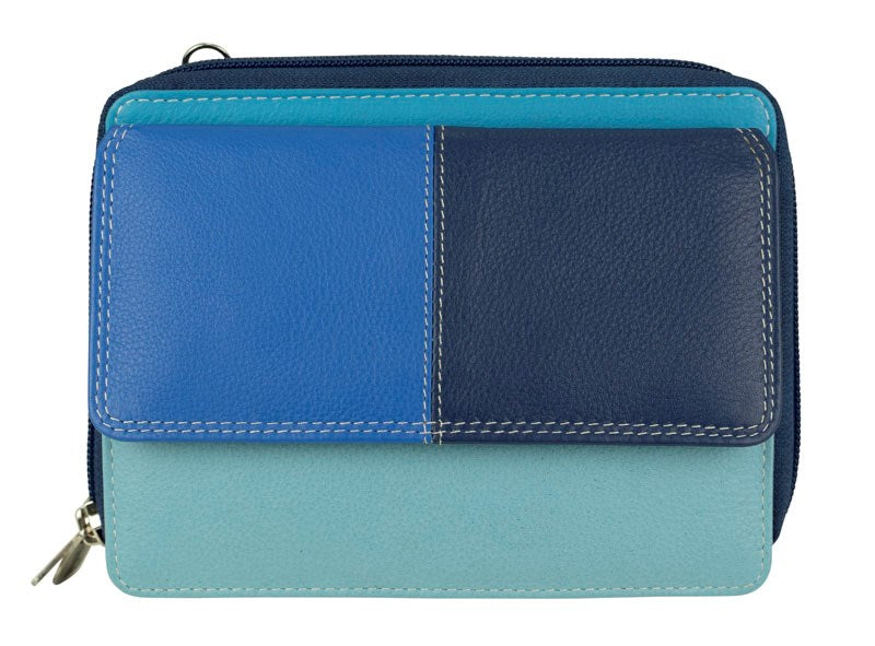 FRANCO BONINI MEGA WALLET PHONE BAG - BLUE/MULTI