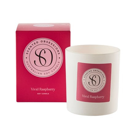 BRAMBLE BAY SCENTED OBSESSIONS SOY CANDLE VIVID RASBERRY