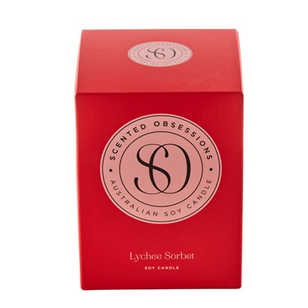 BRAMBLE BAY SCENTED OBSESSIONS SOY CANDLE LYCHEE SORBET