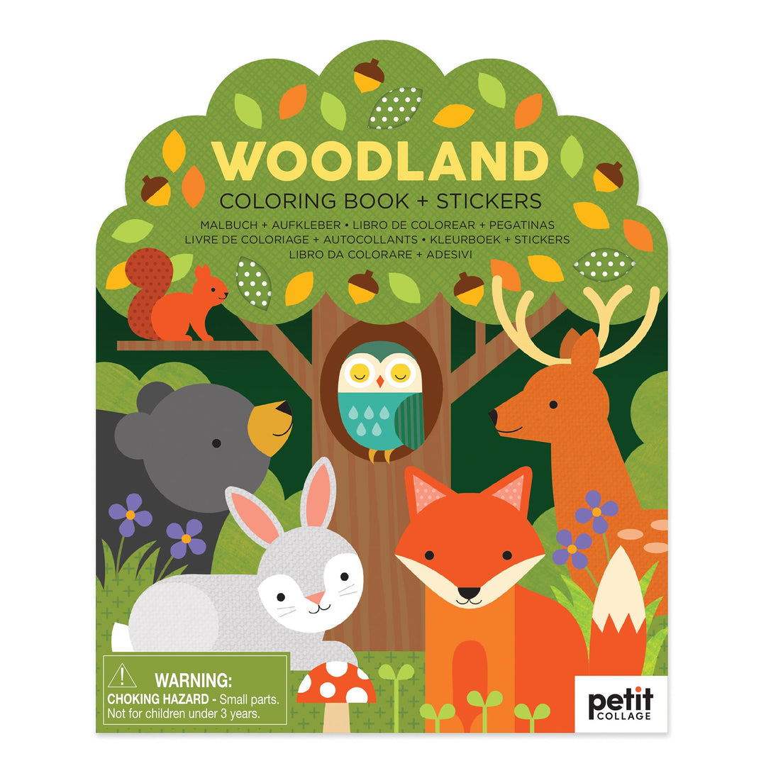 PETITE COLLAGE  WOODLAND COLOURING BOOK WITH STICKERS