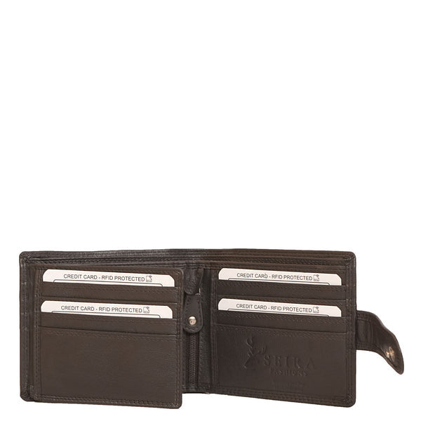 CENZONI MENS LEATHER WALLET ZMAT88L BROWN