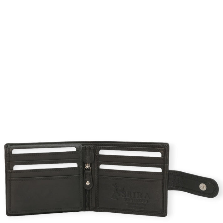 CENZONI MENS LEATHER WALLET ZMAT85L BLACK