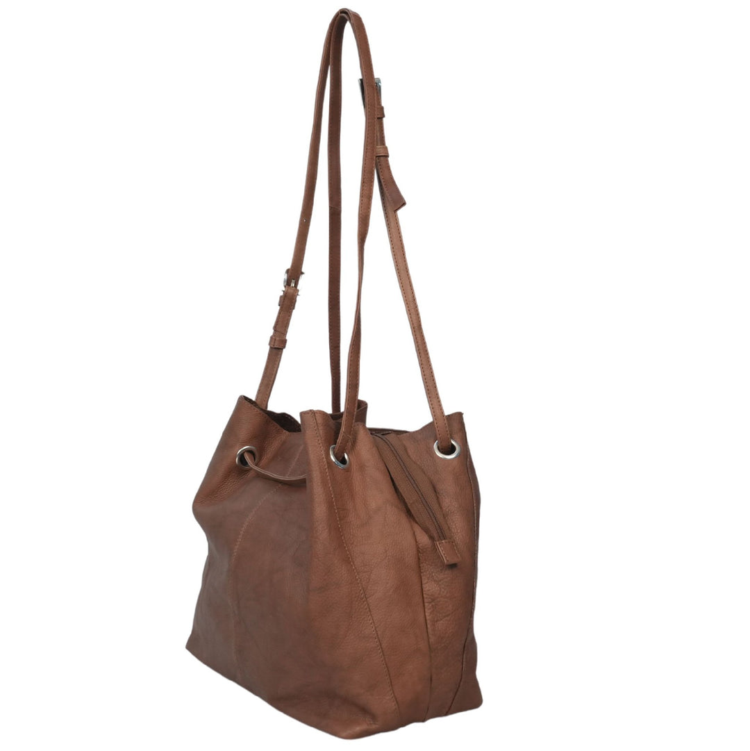 CENZONI LADIES LEATHER BAG SET WL834 BROWN