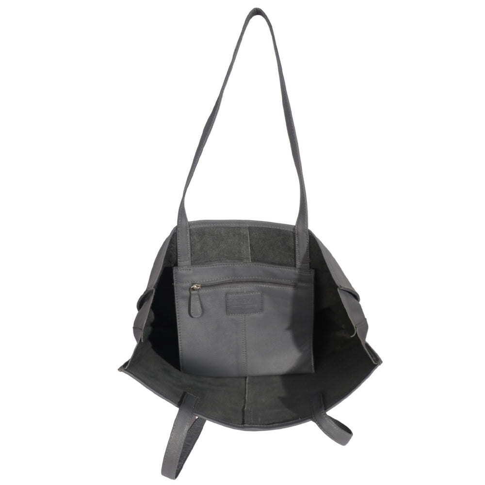 CENZONI LADIES LEATHER BAG HWL01 GREY (LGE)