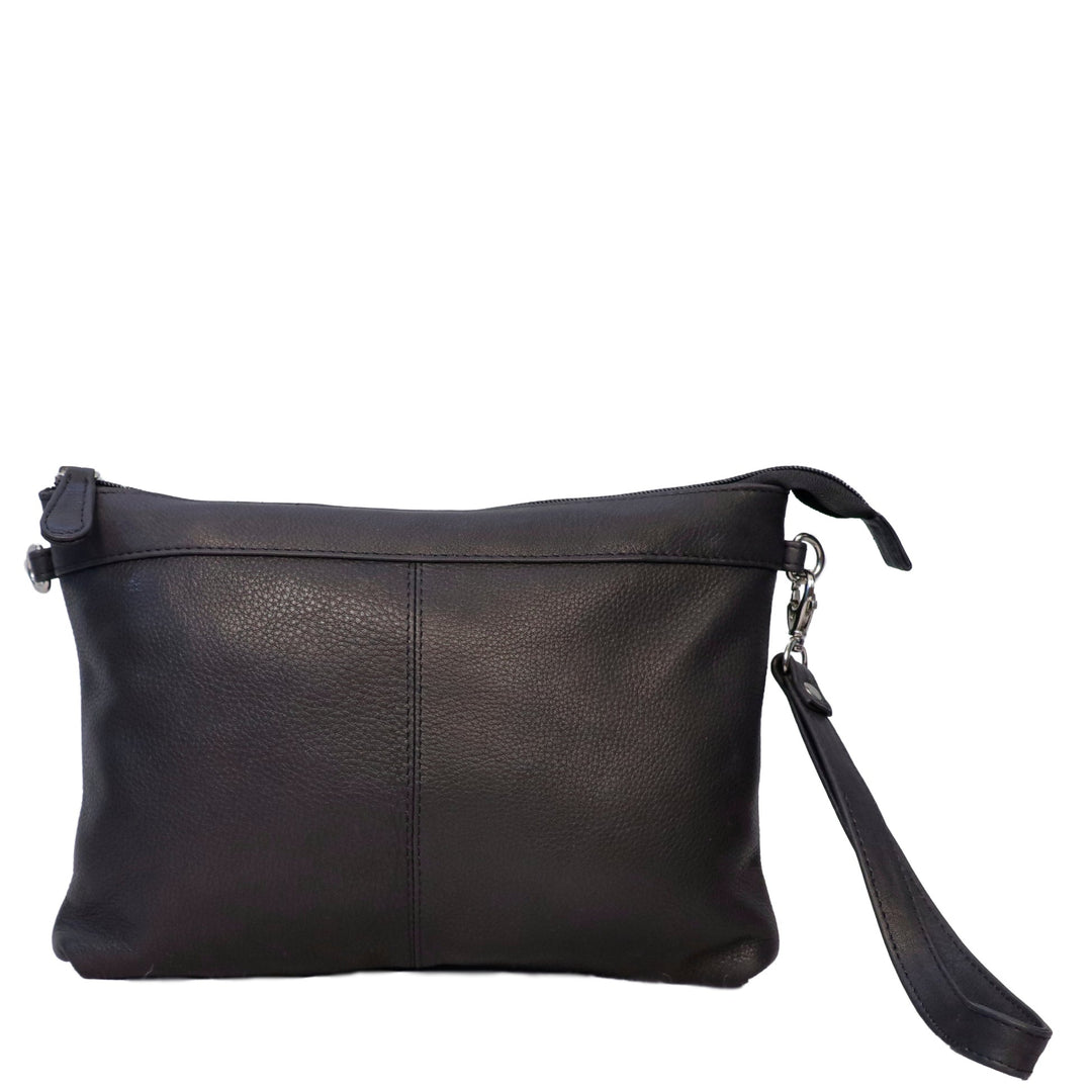 CENZONI LADIES LEATHER CROSSBODY BAG ZWL1WB BLACK