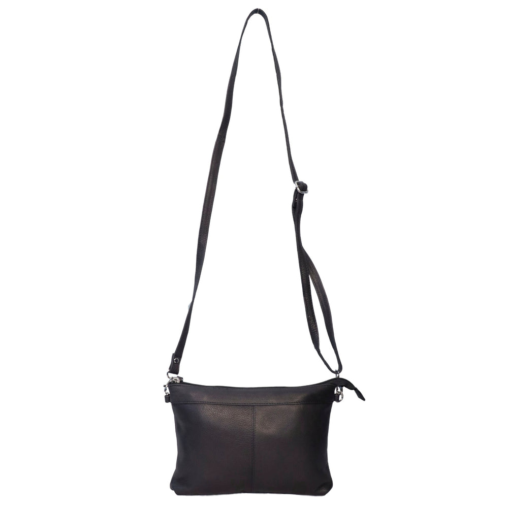 CENZONI LADIES LEATHER CROSSBODY BAG ZWL1WB BLACK