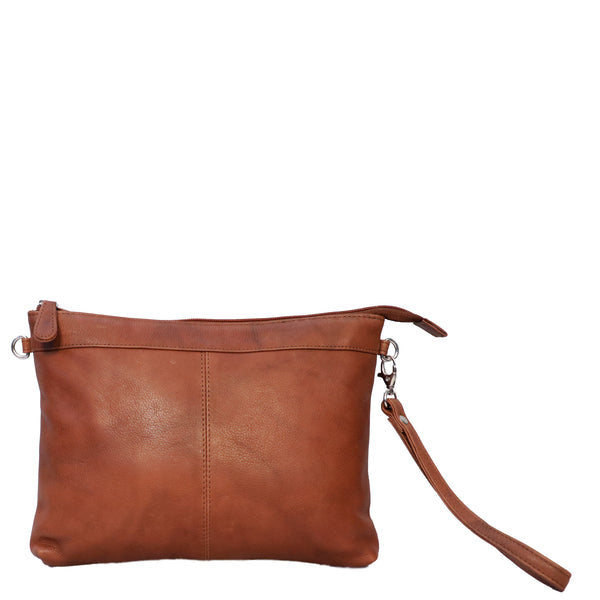 CENZONI LADIES LEATHER CROSSBODY BAG ZWL1WB BROWN 