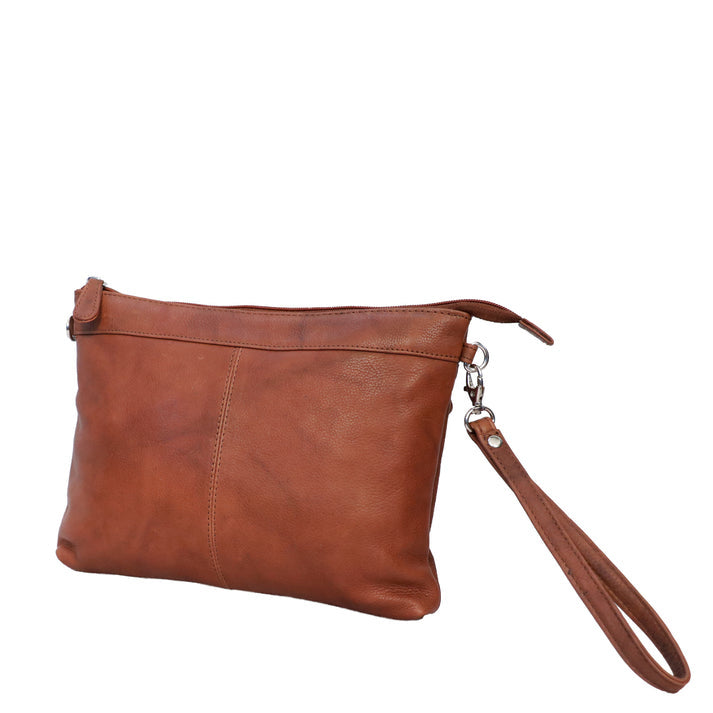 CENZONI LADIES LEATHER CROSSBODY BAG ZWL1WB BROWN 