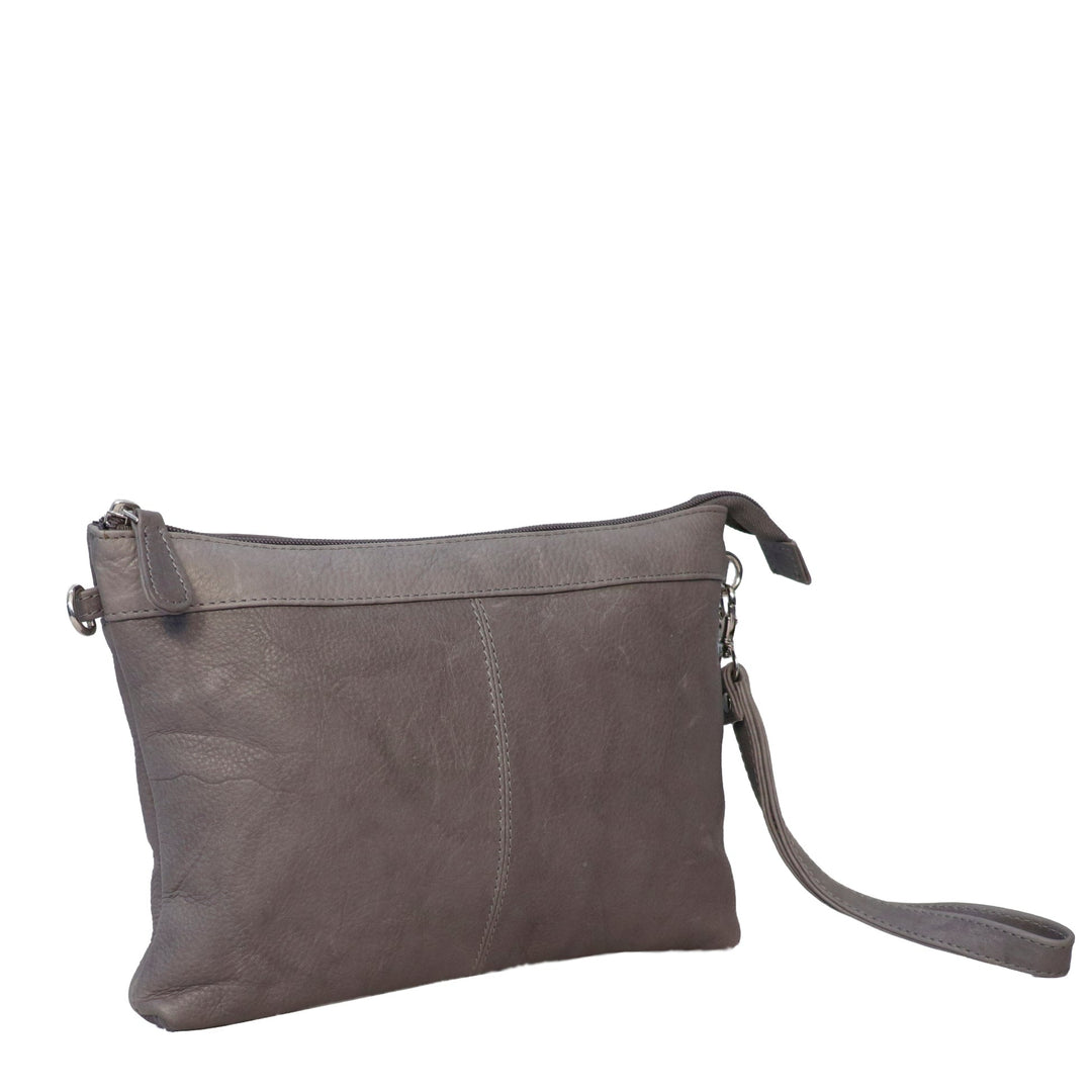 CENZONI LADIES LEATHER CROSSBODY BAG ZWL1WB GREY