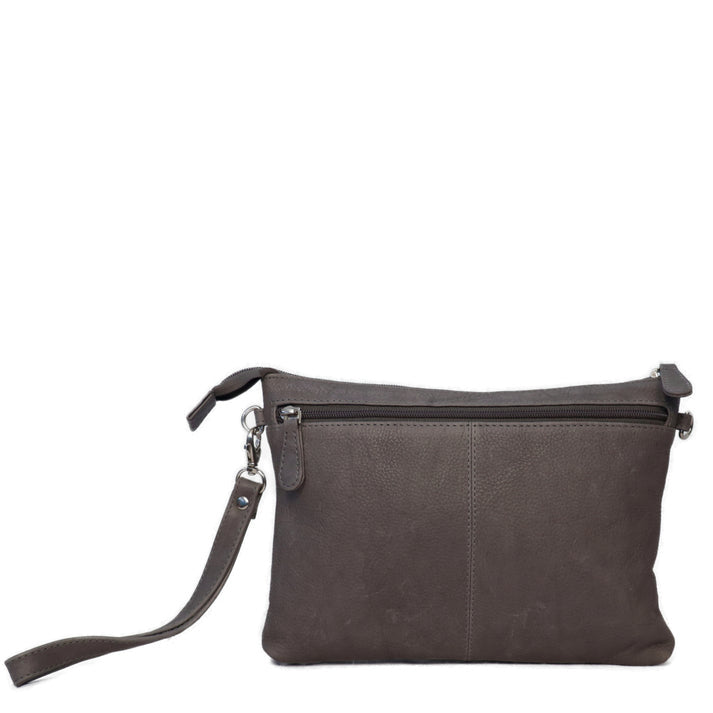 CENZONI LADIES LEATHER CROSSBODY BAG ZWL1WB GREY