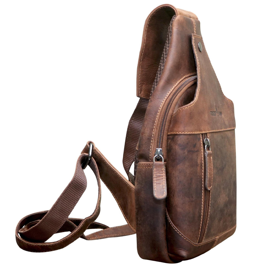 GREENWOOD LEATHER SLING BAG GW6449 KHAKI