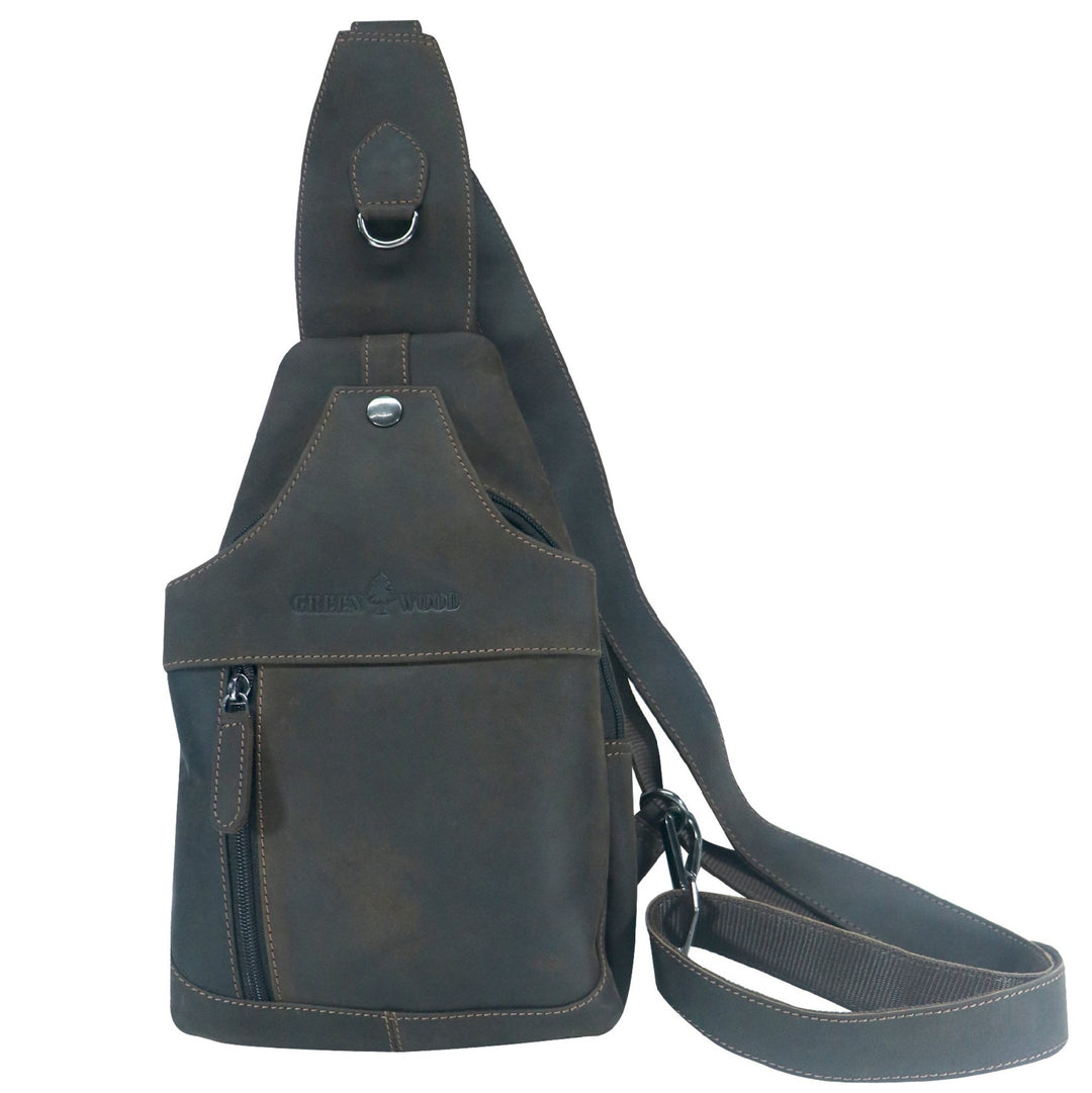 GREEN WOOD LEATHER CROSSBODY BAG BROWN GW6449BR