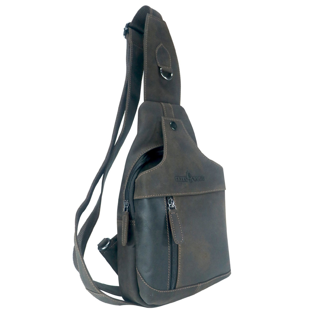 GREEN WOOD LEATHER CROSSBODY BAG BROWN GW6449BR