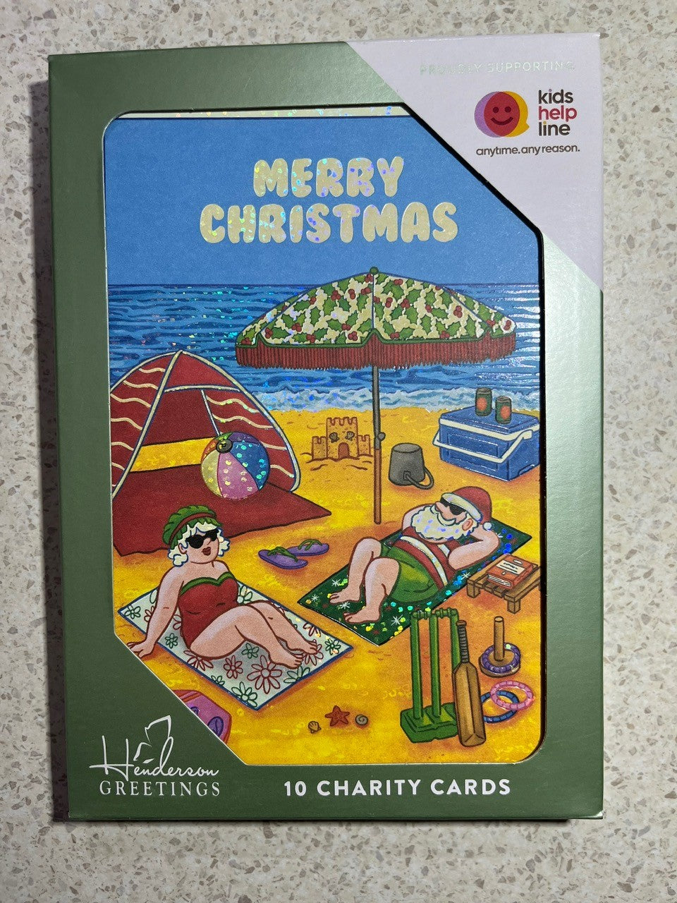 BOXED 10 CARDS SANTA BEACH