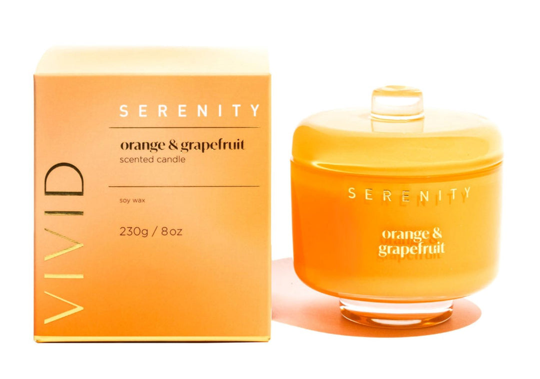 SERENITY VIVID SCENTED CANDLE ORANGE GRAPREFRUIT