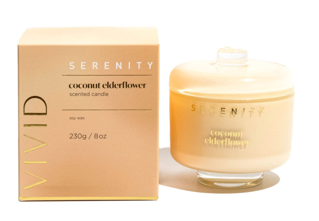 SERENITY VIVID SENTED CANDLE COCONUT ELDERFLOWER