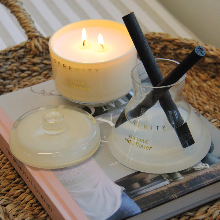 SERENITY VIVID SENTED CANDLE COCONUT ELDERFLOWER