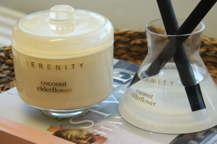 SERENITY VIVID SENTED CANDLE COCONUT ELDERFLOWER