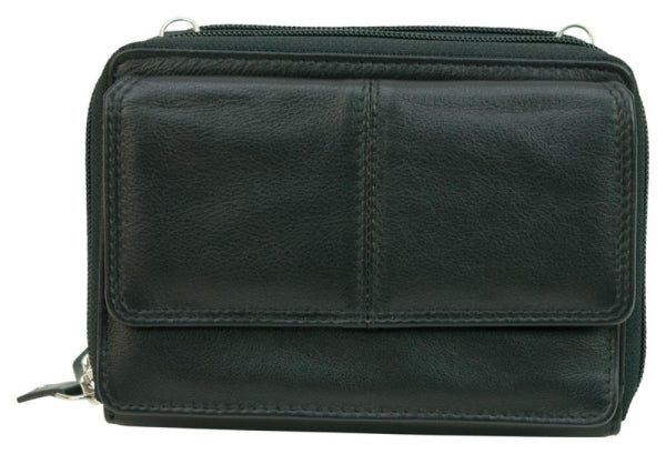 FRANCO BONINI MEGA WALLET PHONE BAG BLACK