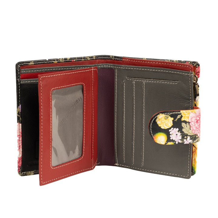 ATLAS LADIES WALLET TABBED FLORAL PRINT