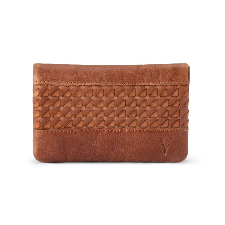 ATLAS LADIES WOVEN WALLET COGNAC