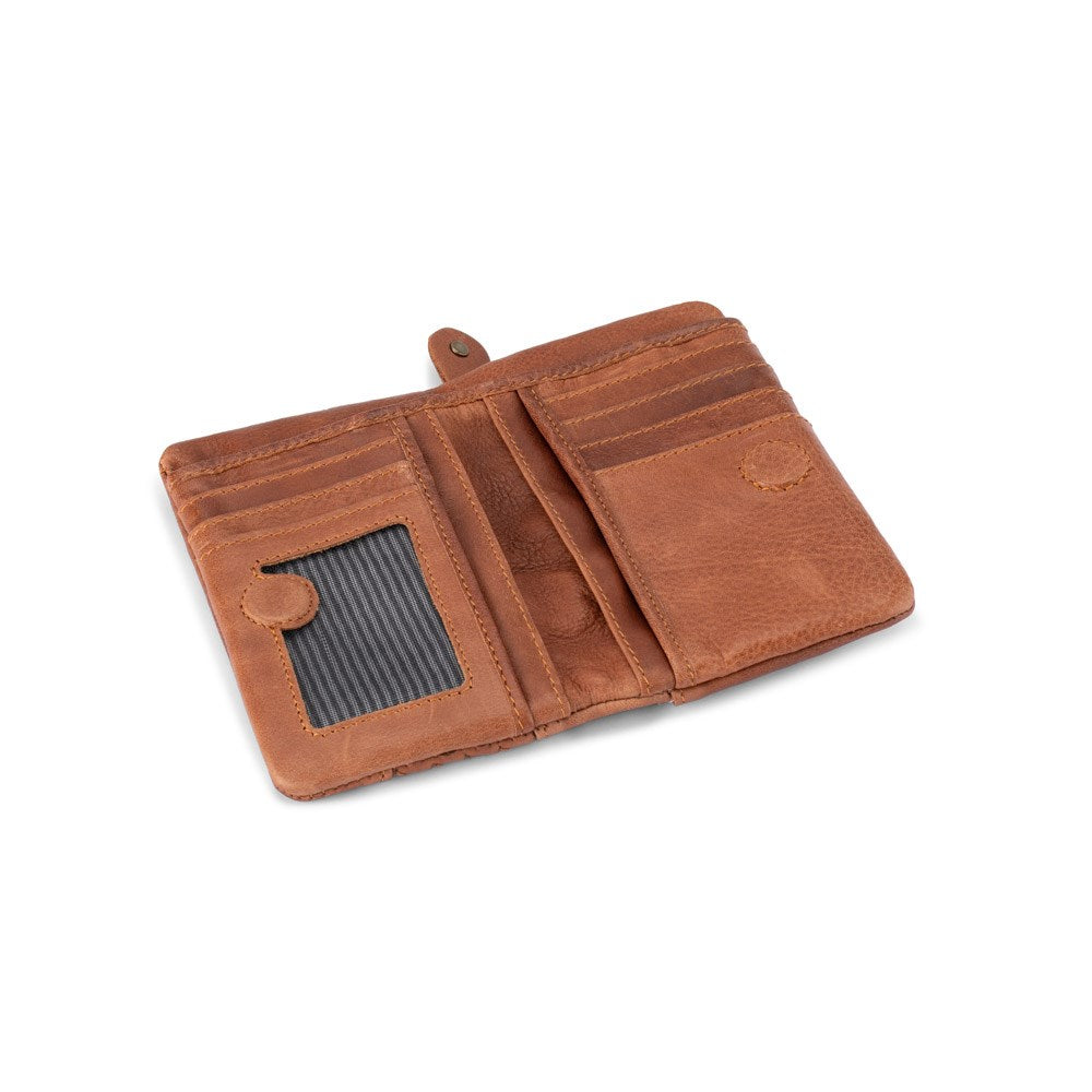 ATLAS LADIES WOVEN WALLET COGNAC